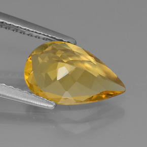 Béryl doré jaune naturelle en forme de poire, 1,65 ct, VVS