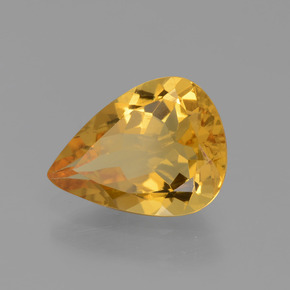 Béryl doré or naturelle en forme de poire, 1,63 ct, VVS