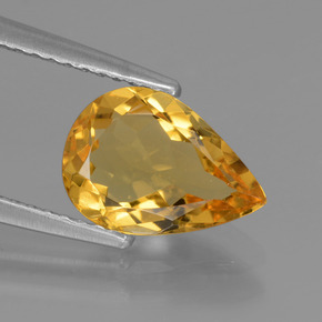 Béryl doré jaune naturelle en forme de poire, 1,61 ct, VVS