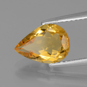 Béryl doré jaune naturelle en forme de poire, 1,61 ct, VVS