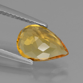 Béryl doré jaune naturelle en forme de poire, 1,61 ct, VVS