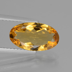 Béryl doré jaune naturelle coupe ovale, 1,96 ct, VVS-VS