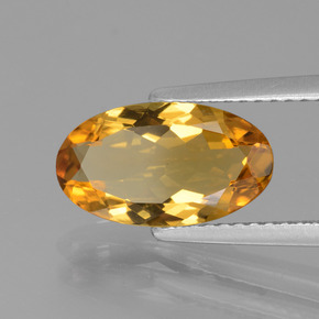 Béryl doré jaune naturelle coupe ovale, 1,96 ct, VVS-VS