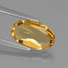 Béryl doré or naturelle coupe ovale, 1,72 ct, VVS-VS