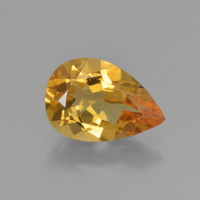 Béryl doré or naturelle en forme de poire, 1,38 ct, VVS-VS