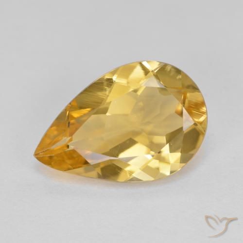 Béryl doré Jaune solidage naturelle En forme de poire, 3.31 ct, VS