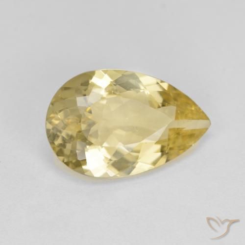 Béryl doré Jaune doré léger naturelle En forme de poire, 3.20 ct, VS-SI