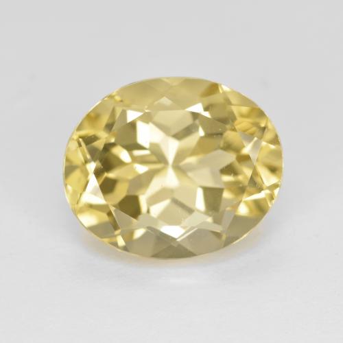 Béryl doré jaune naturelle coupe ovale, 5,20 ct, VVS-VS
