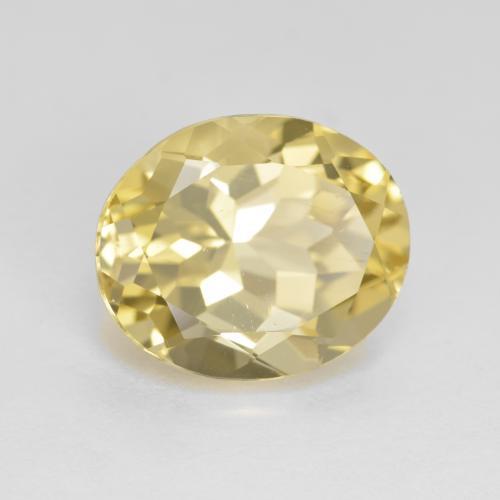Béryl doré jaune naturelle coupe ovale, 5,20 ct, VVS-VS
