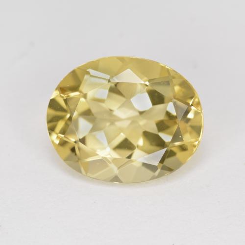 Béryl doré jaune naturelle coupe ovale, 4,30 ct, VVS