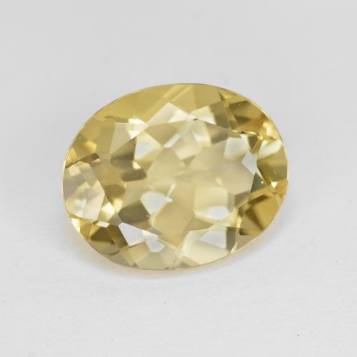 Béryl doré jaune naturelle coupe ovale, 4,30 ct, VVS
