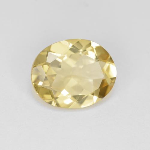 Béryl doré jaune naturelle coupe ovale, 3,12 ct, VVS