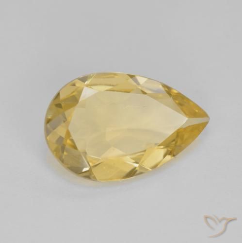 Béryl doré jaune naturelle en forme de poire, 3,39 ct, VS