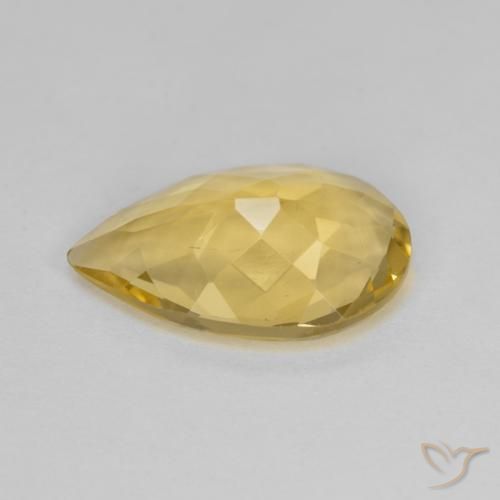 Béryl doré jaune naturelle en forme de poire, 3,39 ct, VS
