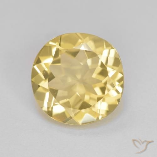 Béryl doré Jaune chaud naturelle Coupe roude, 3.11 ct, VVS-VS