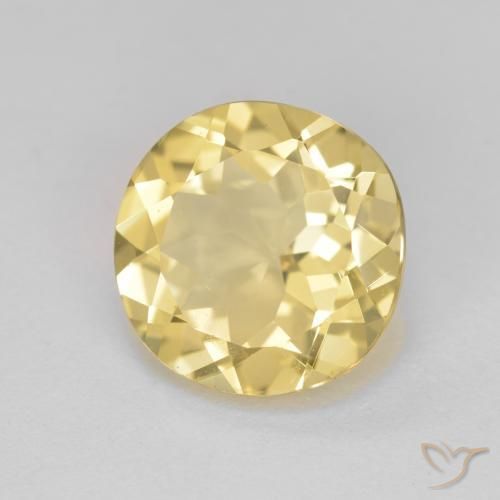 Béryl doré Jaune chaud naturelle Coupe roude, 3.11 ct, VVS-VS