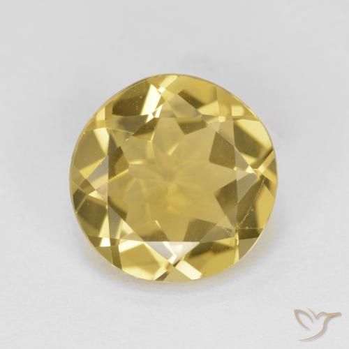 Béryl doré jaune naturelle coupe roude, 3,10 ct, VVS-VS