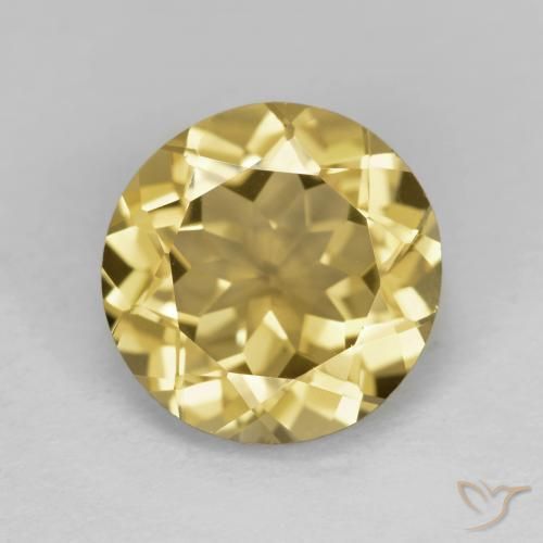 Béryl doré jaune naturelle coupe roude, 3,14 ct, VVS