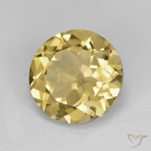 Béryl doré jaune naturelle coupe roude, 3,14 ct, VVS