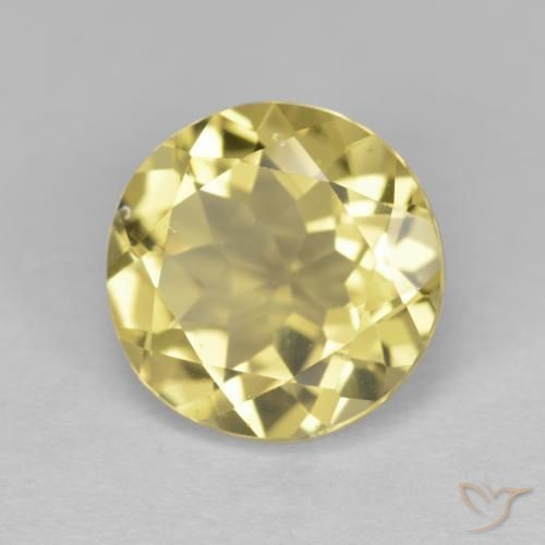 Béryl doré jaune naturelle coupe roude, 3,26 ct, VVS-VS
