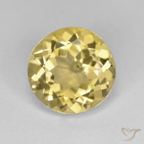 Béryl doré jaune naturelle coupe roude, 3,54 ct, VS