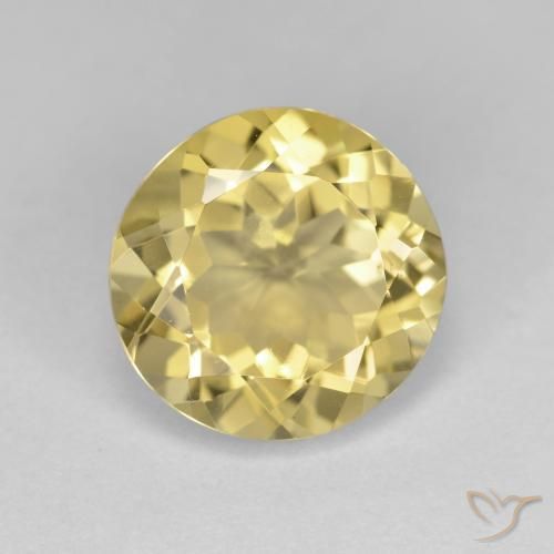 Béryl doré jaune naturelle coupe roude, 3,54 ct, VS