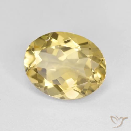 Béryl doré Jaune clair naturelle ovale, 3.49 ct, VVS-VS