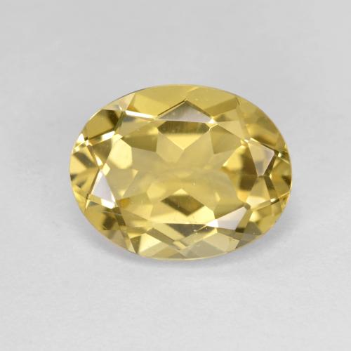 Béryl doré jaune naturelle coupe ovale, 3,27 ct, VVS-VS