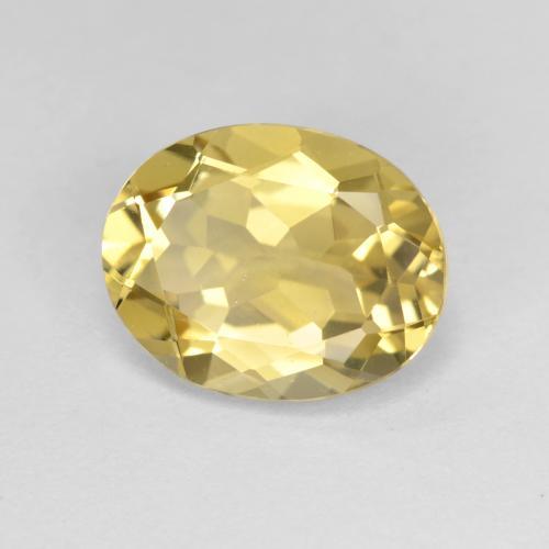 Béryl doré jaune naturelle coupe ovale, 3,27 ct, VVS-VS