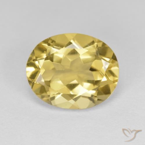 Béryl doré jaune naturelle coupe ovale, 3,47 ct, VVS-VS