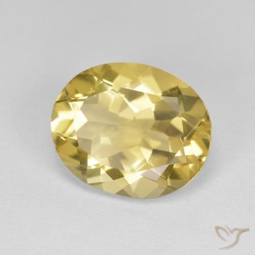 Béryl doré jaune naturelle coupe ovale, 3,47 ct, VVS-VS