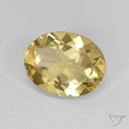 Béryl doré Jaune clair naturelle ovale, 2.94 ct, VVS-VS