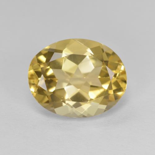 Béryl doré jaune naturelle coupe ovale, 3,76 ct, VVS
