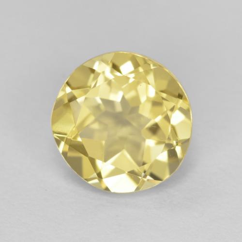 Béryl doré jaune naturelle coupe roude, 1,41 ct, VVS