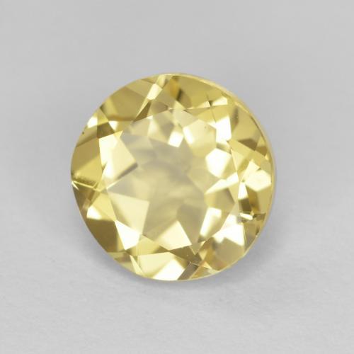 Béryl doré jaune naturelle coupe roude, 1,41 ct, VVS