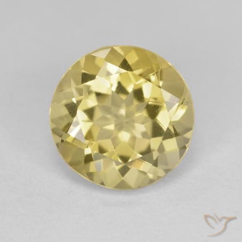 Béryl doré jaune naturelle coupe roude, 2,42 ct, VVS-VS