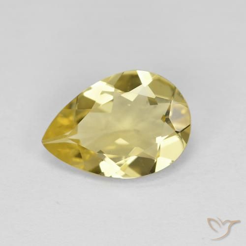 Béryl doré Jaune clair naturelle En forme de poire, 1.46 ct, VVS-VS