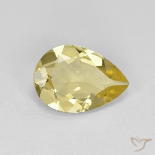 Béryl doré Jaune clair naturelle En forme de poire, 1.46 ct, VVS-VS