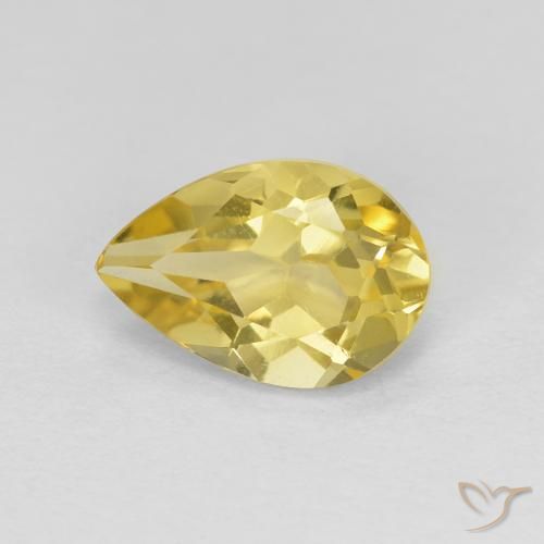 Béryl doré Jaune clair naturelle En forme de poire, 1.34 ct, VVS-VS