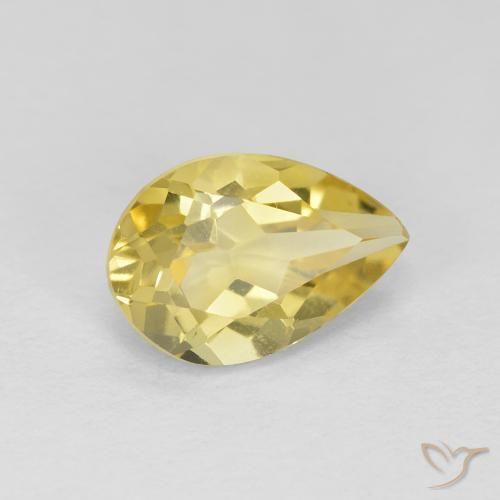Béryl doré Jaune clair naturelle En forme de poire, 1.34 ct, VVS-VS