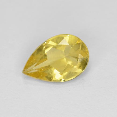 Béryl doré Jaune brunâtre naturelle En forme de poire, 0.94 ct, VS