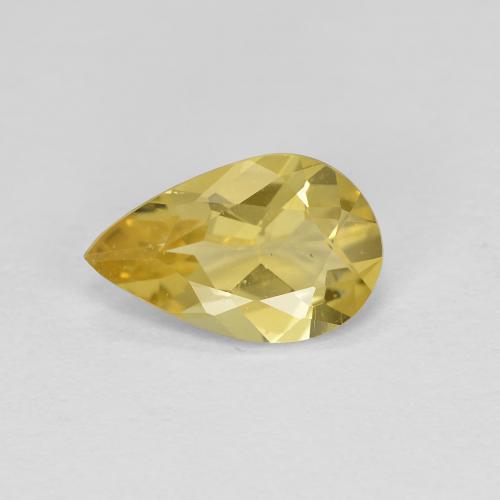 Béryl doré jaune naturelle en forme de poire, 0,79 ct, VS