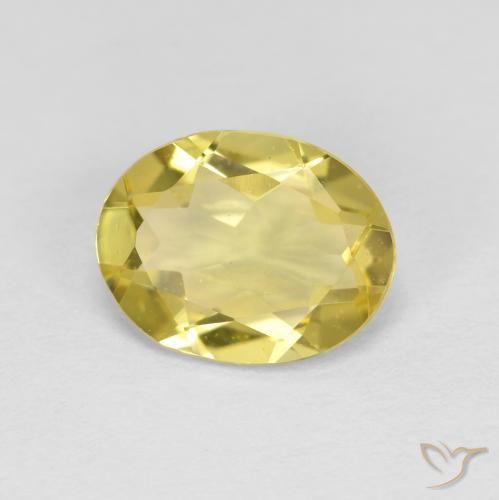 Béryl doré Jaune Toscane naturelle ovale, 1.38 ct, VS