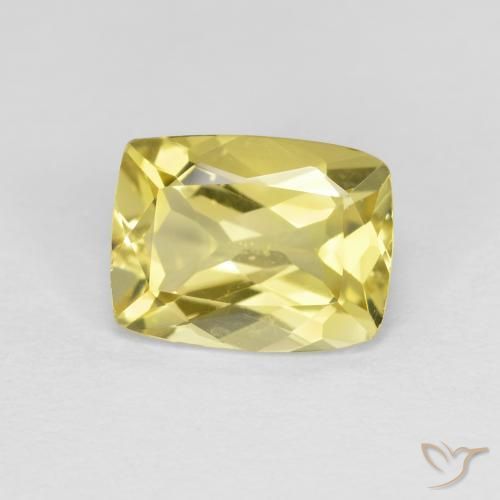 Béryl doré jaune naturelle coupe coussin, 1,41 ct, VS