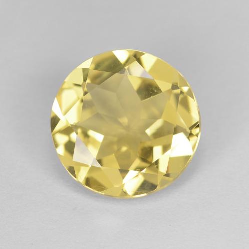 Béryl doré jaune naturelle coupe roude, 1,60 ct, VVS