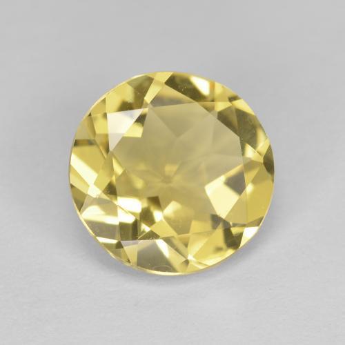 Béryl doré jaune naturelle coupe roude, 1,60 ct, VVS
