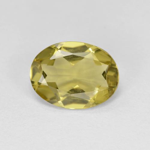 Béryl doré jaune naturelle coupe ovale, 1,55 ct, VVS