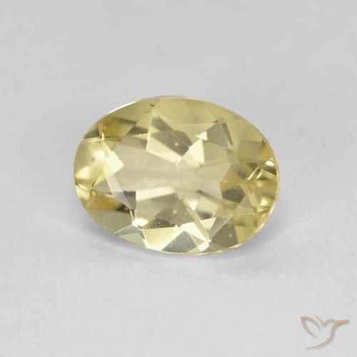 Béryl doré Jaune terreux léger naturelle ovale, 1.60 ct, VVS
