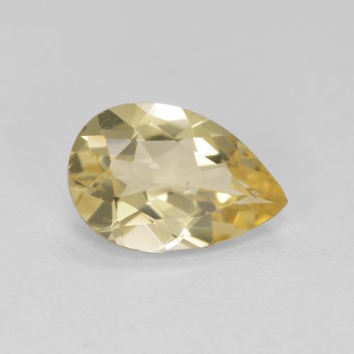 Béryl doré jaune naturelle en forme de poire, 1,42 ct, VS