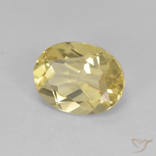 Béryl doré Jaune clair naturelle ovale, 1.92 ct, VVS-VS